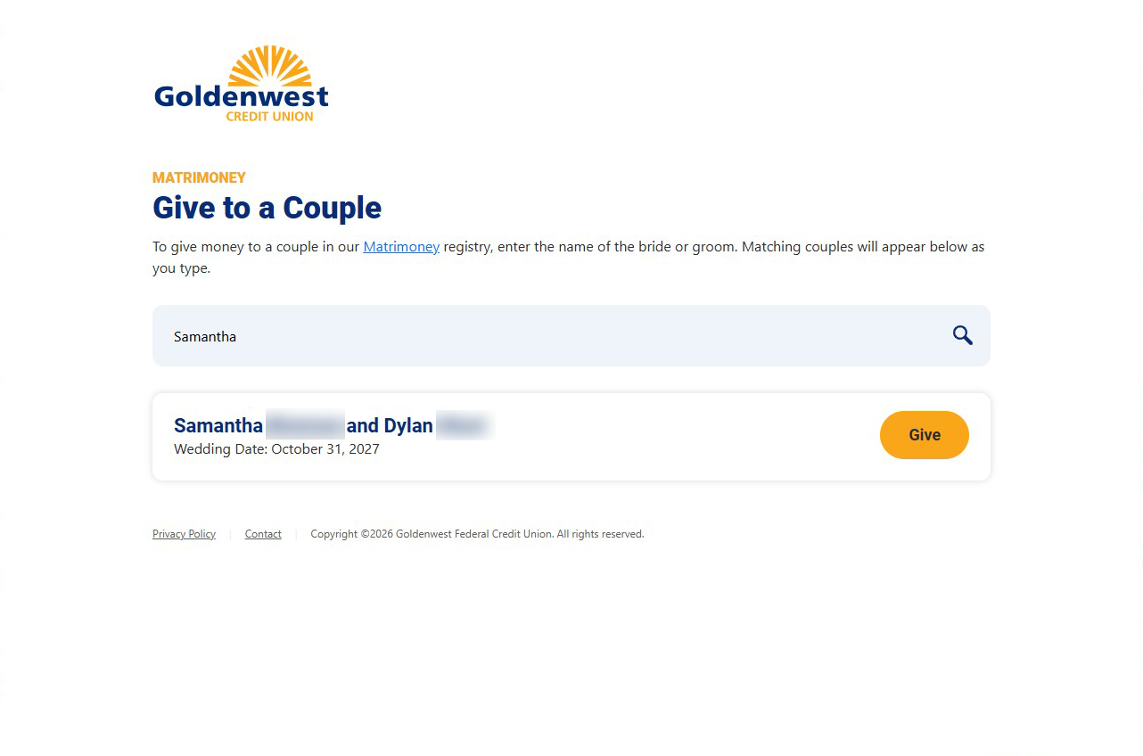 Public-facing Couple Search